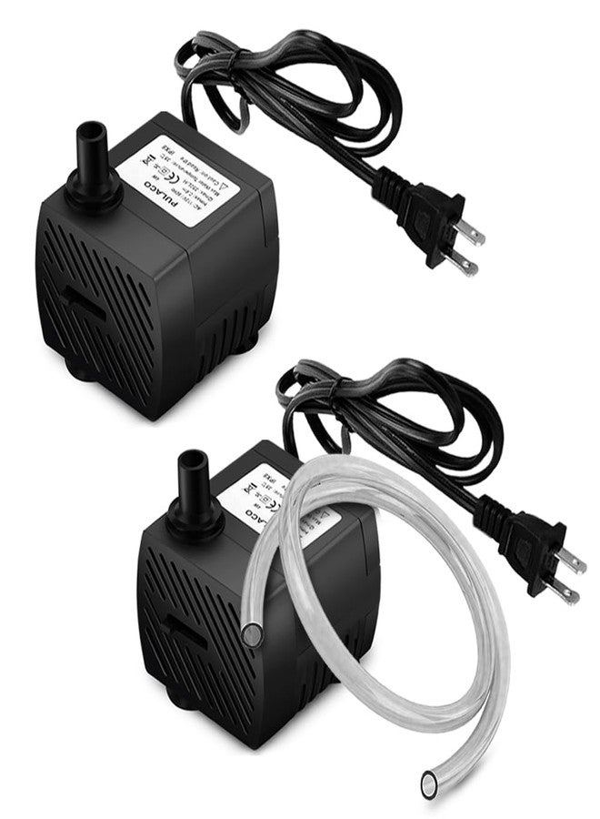 PULACO 2Pcs Mini Submersible Water Pump (95GPH 5W) for Aquarium Fish Tank, Pond, Fountain, Hydroponics - Image 1